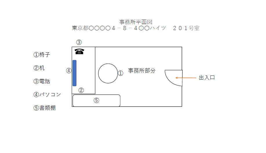 映像送信型性風俗特殊営業の届出平面図